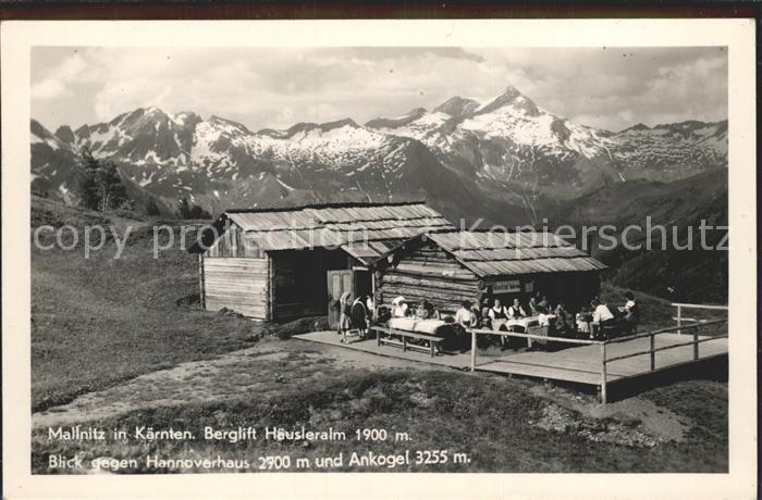 Mallnitz Kaernten Berglift Haeusleralm mit Hannoverhaus und Ankogel