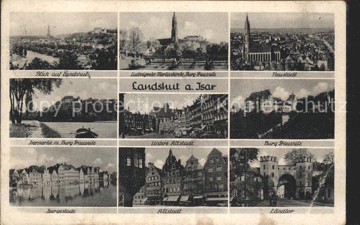Landshut Isar Martinskirche Neustadt Isarpartie Altstadt Burg Trausnitz Isargest