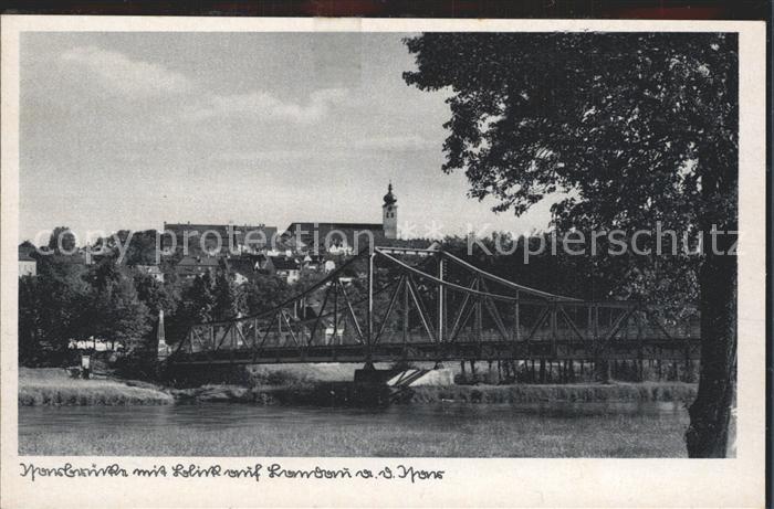 Landau Isar Isarbruecke mit Ortsansicht