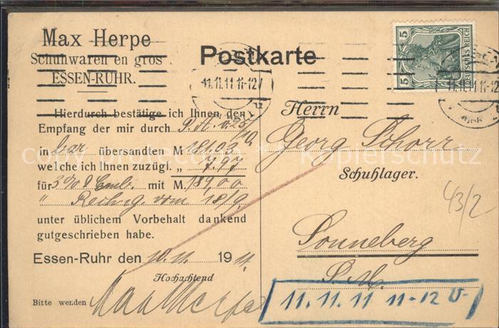 Essen Ruhr Empfangsbestaetigung Quittung