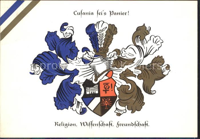 TRIER  CITY Cusania feis Panier Wappen der Kath Studentenverbindung Cusania