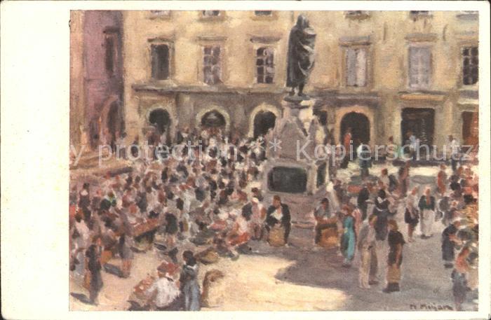 Dubrovnik Ragusa Kuenstlerkarte Niko Miljan