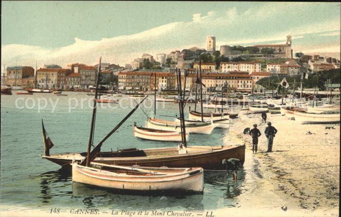 Cannes Alpes-Maritimes Plage et le Mont Chevalier