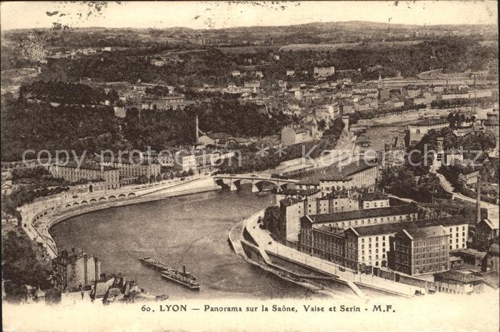 Lyon France Fliegeraufnahme Partie an der Saone