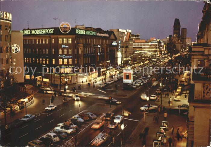 BERLIN  CITY Kurfuerstendamm mit Gedaechtniskirche bei Nacht