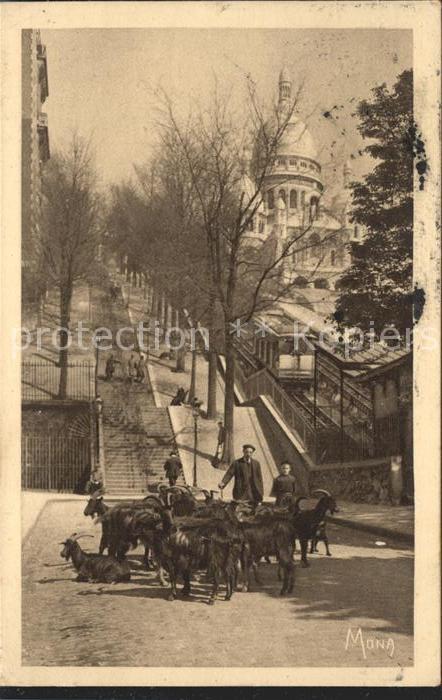 Paris Montmartre Treppenaufgang Bahn Sacré Cour