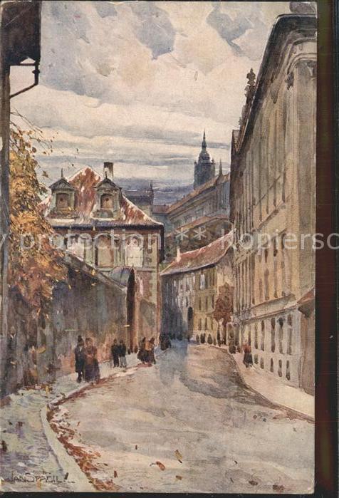 Praha Prahy Prague Strassenpartie Kuenstlerkarte