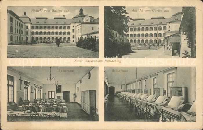Harlaching Muenchen Staedt Sanatorium Garten Speisesaal Schlafsaal