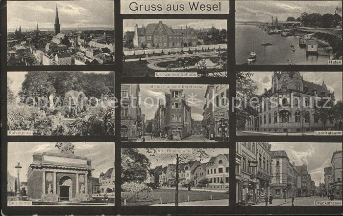 Wesel Rhein Total Ev Gemeindehaus Hafen Kaiserplatz Brueckstr und Lombergstr Lan