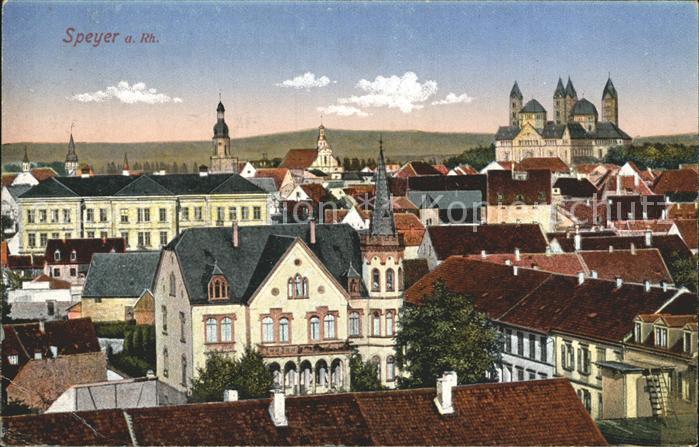 Speyer Rhein Teilansicht Dom