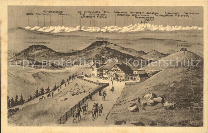 Sulz Elsass mit Hartmannsweilerkopf Belchenkopf und Schweizer Alpen