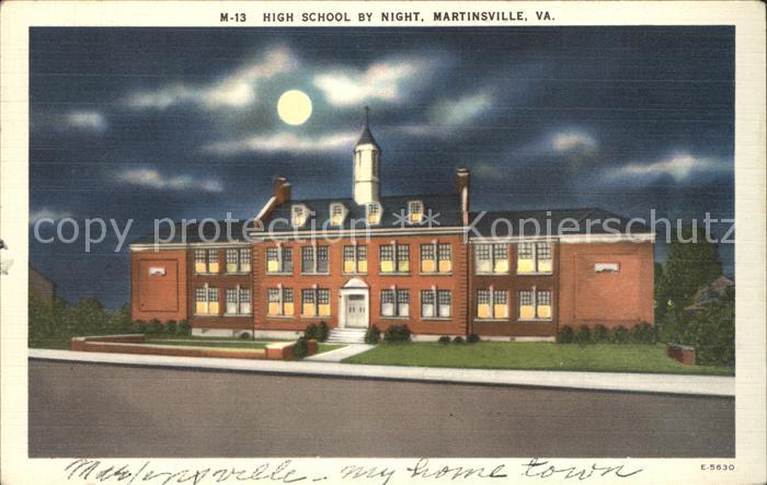 Martinsville Virginia High School by night