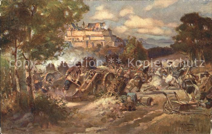 Coburg Bayern Belagerung der Feste Coburg durch Wallenstein Gemaelde