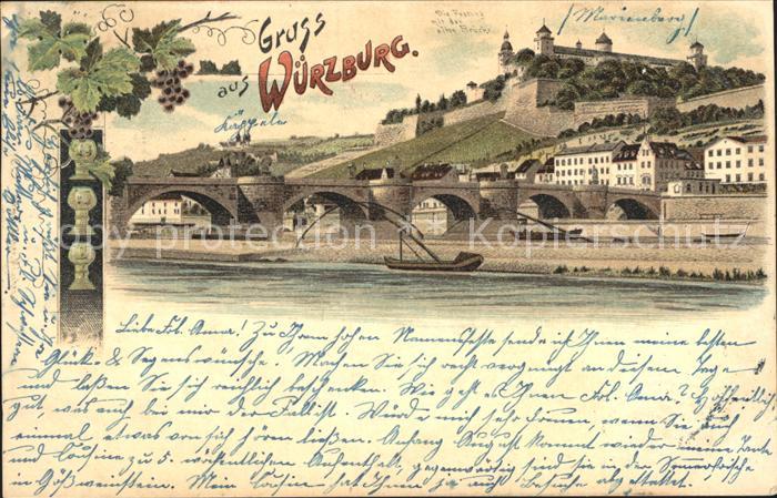 WueRZBURG Bayern Bruecke mit Marienburg