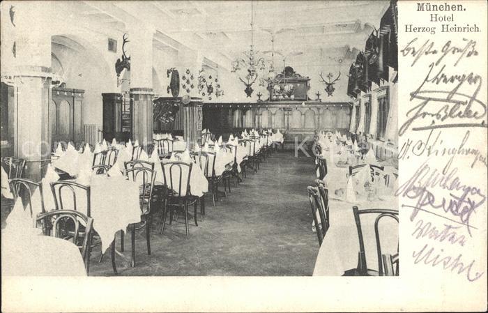 Muenchen Bayern Hotel Herzog Heinrich Speisesaal