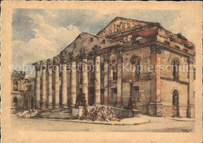 Muenchen Bayern Hoftheater zerstoert Dez 1944 Kuenstlerkarte