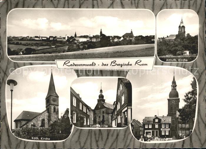 Radevormwald Panorama Altluth Kirche Kath Kirche Luth Kirche Ref Kirche