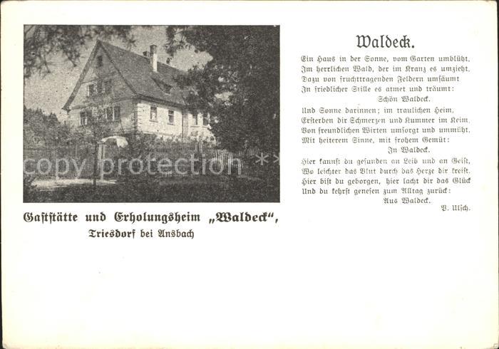 Triesdorf Gaststaette Waldeck Gedicht