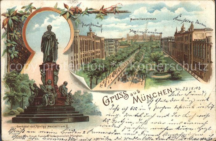 Muenchen Bayern Denkmal Koenig Maximilian Maximilianstrasse