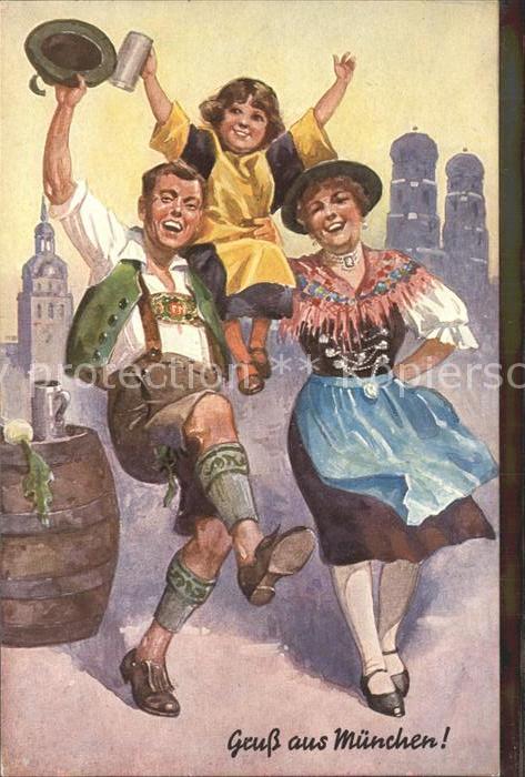 Muenchen Bayern Trachtenfamilie