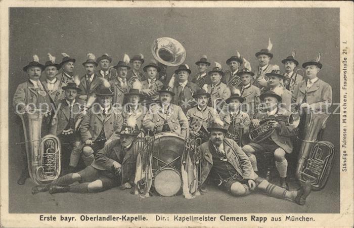 Muenchen Bayern Erste bayr Oberlandler Kapelle