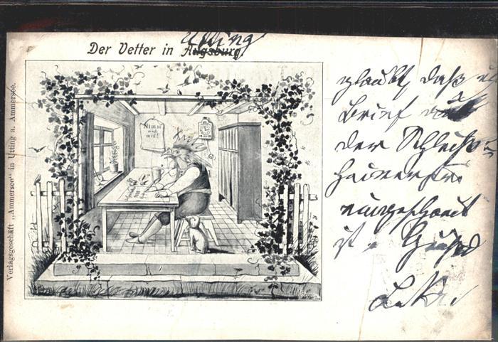 Utting Ammersee Der Vetter in Augsburg Karikatur