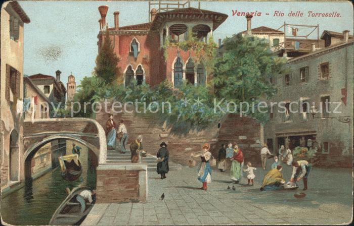 Venezia Venedig Rio delle Torreselle Künstlerkarte