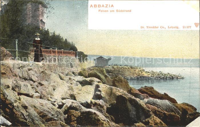 Opatija Abbazia Felsen am Suedstrand
