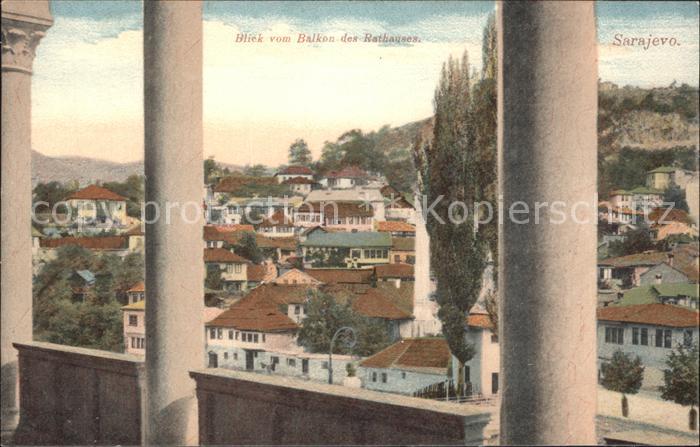 Sarajevo Blick vom Balkon des Rathauses
