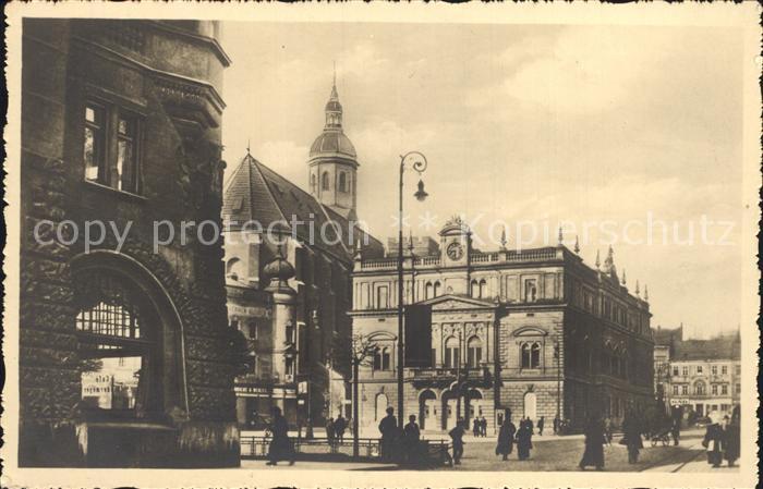 Troppau Sudetengau Oberring mit Stadttheater