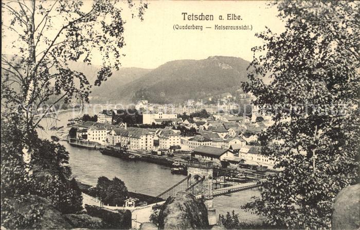 Tetschen-Bodenbach Boehmen Partie an der Elbe Kaiseraussicht