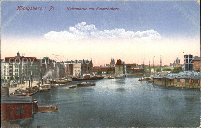 Koenigsberg Ostpreussen Hafen mit Kaiserbruecke