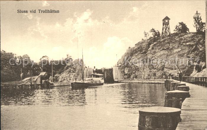 Trollhaettan Flusspartie Schleuse