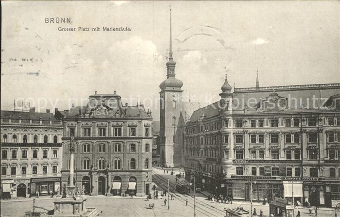 Bruenn Brno Platz mit Mariensaeule