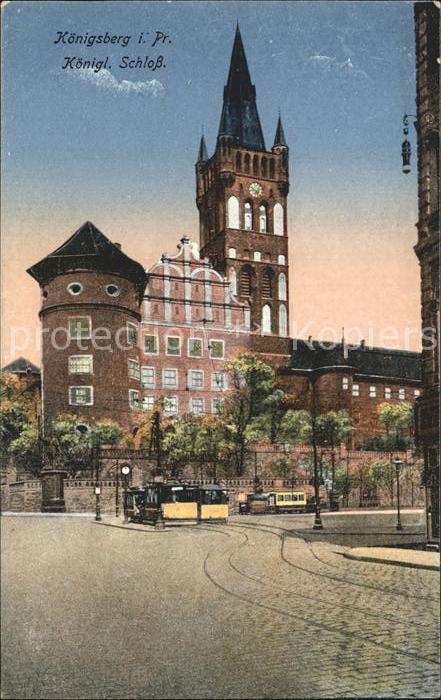 Koenigsberg Ostpreussen Schloss Strassenbahn
