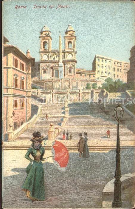 Roma Rom Trinita dei Monti Künstlerkarte