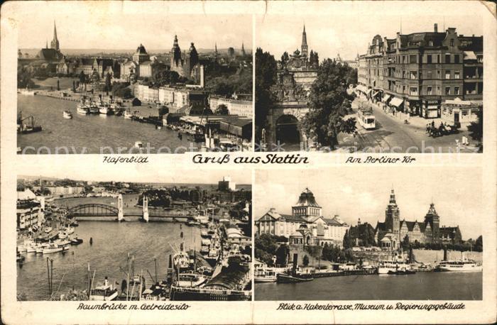 Stettin Szczecin Pommern Hafenpartie Berliner Tor Baumbruecke am Getreidesilo Hk