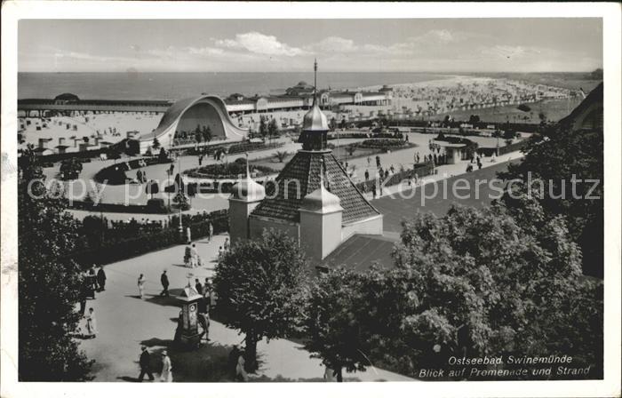 Swinemuende Ostseebad Westpommern Promenade und Strand