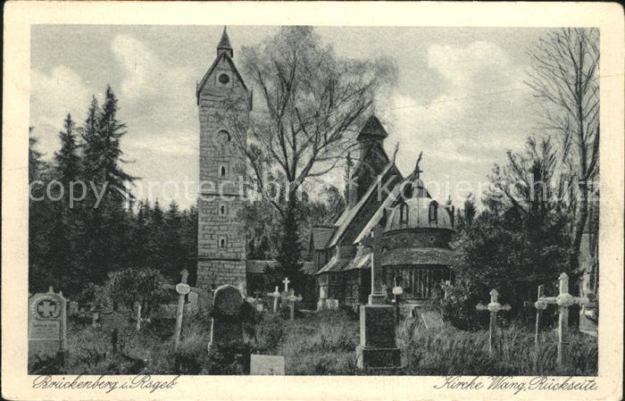 Brueckenberg Riesengebirge Kirche Wang Rueckseite Friedhof