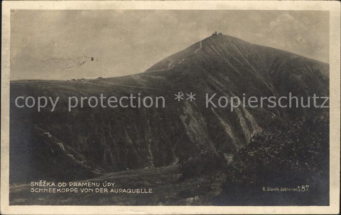 Schneekoppe Snezka von der Aupaquelle