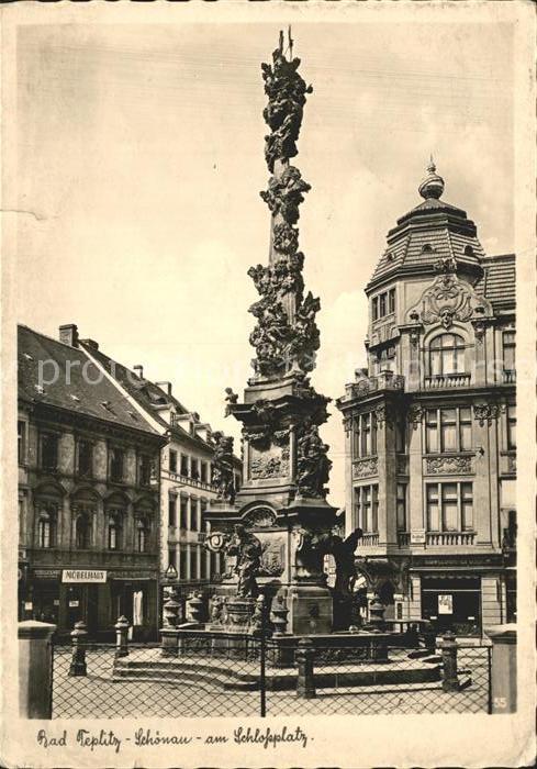 Teplitz-Schoenau Teplice Am Schlossplatz Monument