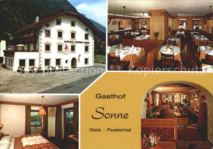 Gais Taufers Gasthof Sonne Gastraum Zimmer
