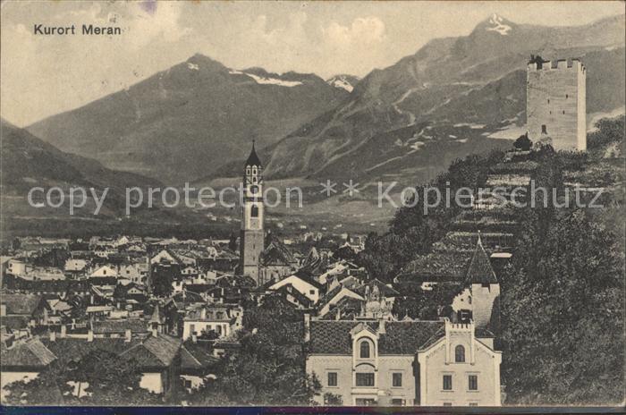 Meran Merano Panorama Burg Kirche