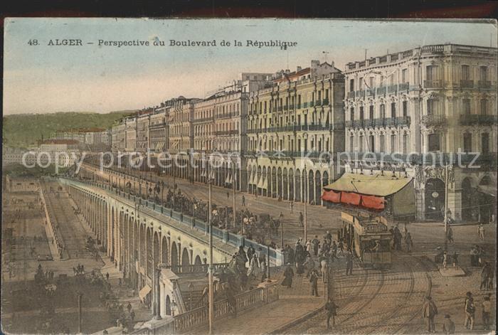 Alger Algerien Perspective du Boulevard de la Republique