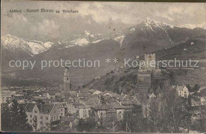 Meran Merano Panorama mit Vinschgau