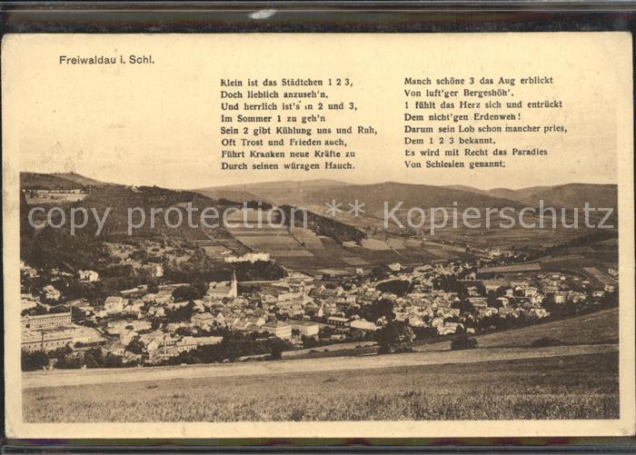 Freiwaldau Tschechien Panorama Gedichttext