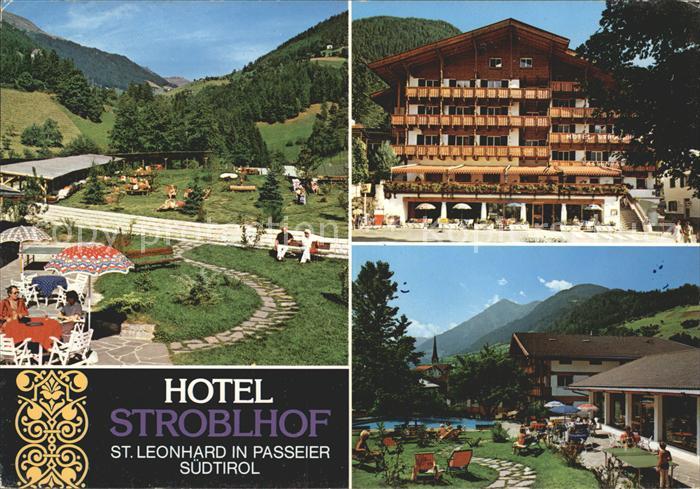 St Leonhard Passeier Hotel Stroblhof Terrasse Liegewiese Swimmingpool