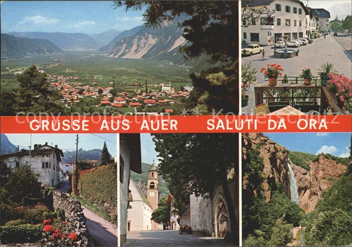 Auer Ora Suedtirol Panorama Strassenpartien Kirche Wasserfall