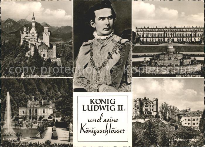 Ludwig II Koenigsschloesser Neuschwanstein Herrenchiemsee Linderhof