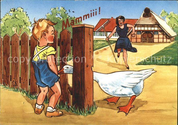 Kinder Child Enfants Mutter Gans Rechen Humor